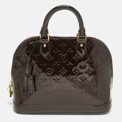Pre Owned Louis Vuitton Amarante Monogram Vernis Alma PM Bag
