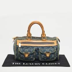 Pre Owned حقيبة لوي فيتون نويه سبيدي دينم أزرق مونوغرامي