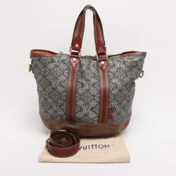 Pre Owned Louis Vuitton Grey/Khaki Monogram Jacquard Fabric and Leather Limited Edition Aviator Bag