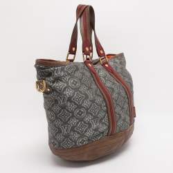 Pre Owned Louis Vuitton Grey/Khaki Monogram Jacquard Fabric and Leather Limited Edition Aviator Bag