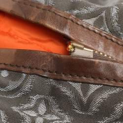 Pre Owned Louis Vuitton Grey/Khaki Monogram Jacquard Fabric and Leather Limited Edition Aviator Bag