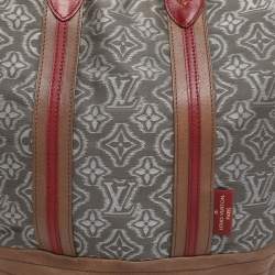 Pre Owned Louis Vuitton Grey/Khaki Monogram Jacquard Fabric and Leather Limited Edition Aviator Bag