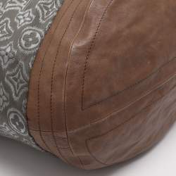 Pre Owned Louis Vuitton Grey/Khaki Monogram Jacquard Fabric and Leather Limited Edition Aviator Bag