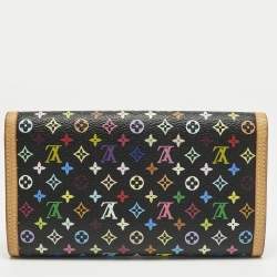 Pre Owned Louis Vuitton Black Monogram Multicolore Canvas Porte Tresor International Wallet