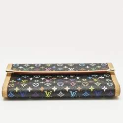Pre Owned Louis Vuitton Black Monogram Multicolore Canvas Porte Tresor International Wallet