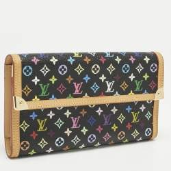 Pre Owned Louis Vuitton Black Monogram Multicolore Canvas Porte Tresor International Wallet