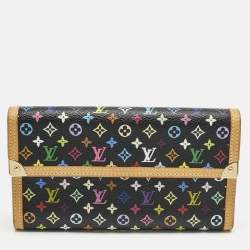 Pre Owned Louis Vuitton Black Monogram Multicolore Canvas Porte Tresor International Wallet