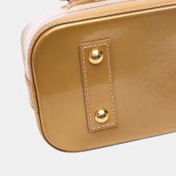 Pre Owned Louis Vuitton Gold Monogram Vernis Alma BB