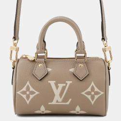 Pre Owned Louis Vuitton Nano Speedy Tourterellegray Monogram Empreinte Leather Size Nano