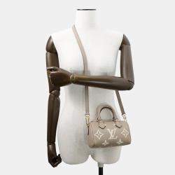 Pre Owned Louis Vuitton Nano Speedy Tourterellegray Monogram Empreinte Leather Size Nano