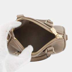 Pre Owned Louis Vuitton Nano Speedy Tourterellegray Monogram Empreinte Leather Size Nano