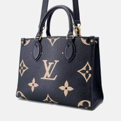 Pre Owned Louis Vuitton Onthego Noir/Beige Bicolor Monogram Empreinte Leather Size Pm