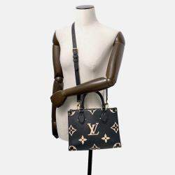 Pre Owned Louis Vuitton Onthego Noir/Beige Bicolor Monogram Empreinte Leather Size Pm