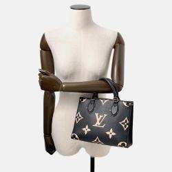 Pre Owned Louis Vuitton Onthego Noir/Beige Bicolor Monogram Empreinte Leather Size Pm