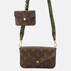 Pre Owned Louis Vuitton Multiie Pochette Green Monogram