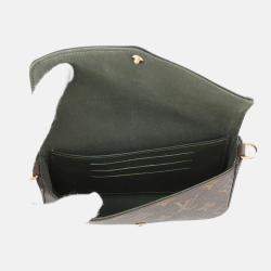 Pre Owned Louis Vuitton Multiie Pochette Green Monogram