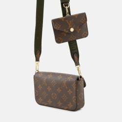 Pre Owned Louis Vuitton Multiie Pochette Green Monogram