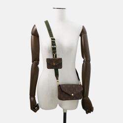 Pre Owned Louis Vuitton Multiie Pochette Green Monogram
