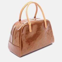 Pre Owned Louis Vuitton Tompkins Square Brown Monogram Vernis Leather Tote Bag
