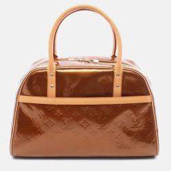 Pre Owned Louis Vuitton Tompkins Square Brown Monogram Vernis Leather Tote Bag