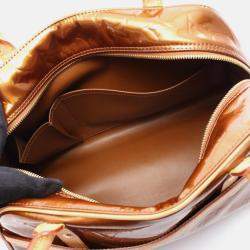 Pre Owned Louis Vuitton Tompkins Square Brown Monogram Vernis Leather Tote Bag
