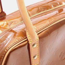 Pre Owned Louis Vuitton Tompkins Square Brown Monogram Vernis Leather Tote Bag