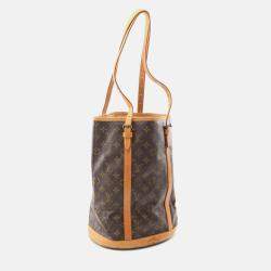 Pre Owned Louis Vuitton Bucket GM Shoulder Bag Monogram Canvas Brown