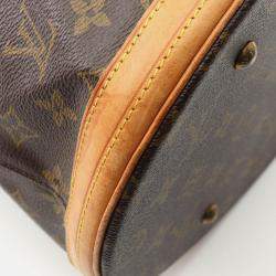 Pre Owned Louis Vuitton Bucket GM Shoulder Bag Monogram Canvas Brown