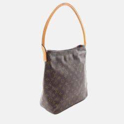 Pre Owned Louis Vuitton Looping Brown Monogram Canvas Leather GM Shoulder Bag