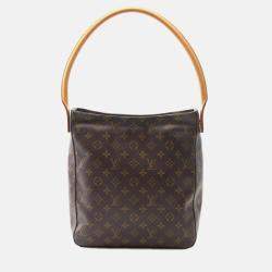 Pre Owned Louis Vuitton Looping Brown Monogram Canvas Leather GM Shoulder Bag