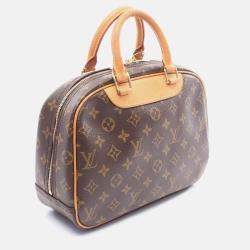 Pre Owned Louis Vuitton Trouville Brown Monogram Canvas Leather Handbag