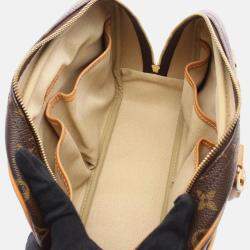 Pre Owned Louis Vuitton Trouville Brown Monogram Canvas Leather Handbag