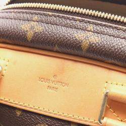 Pre Owned Louis Vuitton Trouville Brown Monogram Canvas Leather Handbag
