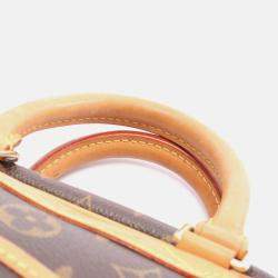 Pre Owned Louis Vuitton Trouville Brown Monogram Canvas Leather Handbag