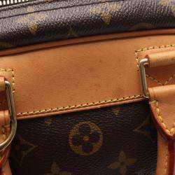 Pre Owned Louis Vuitton Trouville Brown Monogram Canvas Leather Handbag