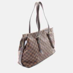 Pre Owned Louis Vuitton Chelsea Damier Ebene Canvas Leather Tote