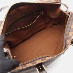 Pre Owned Louis Vuitton Chelsea Damier Ebene Canvas Leather Tote