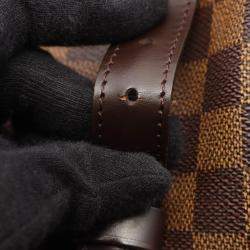 Pre Owned Louis Vuitton Chelsea Damier Ebene Canvas Leather Tote