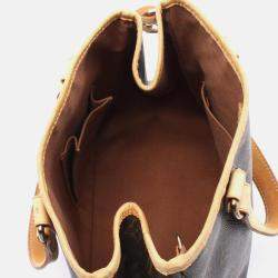 Pre Owned Louis Vuitton Batignolles Brown Monogram Canvas Leather Handbag