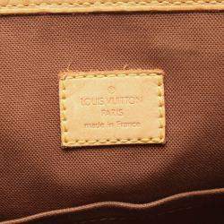 Pre Owned Louis Vuitton Batignolles Brown Monogram Canvas Leather Handbag