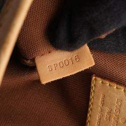 Pre Owned Louis Vuitton Batignolles Brown Monogram Canvas Leather Handbag