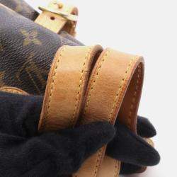 Pre Owned Louis Vuitton Batignolles Brown Monogram Canvas Leather Handbag