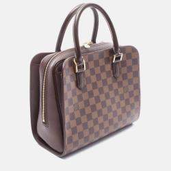 Pre Owned Louis Vuitton Triana Brown Damier Ebene Canvas Top Handle Bag