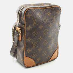 Pre Owned Louis Vuitton Amazon Brown Monogram Canvas Leather Crossbody Shoulder Bag