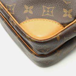 Pre Owned Louis Vuitton Amazon Brown Monogram Canvas Leather Crossbody Shoulder Bag