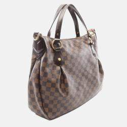 Pre Owned Louis Vuitton Evora Damier Ebene Canvas Leather MM Handbag