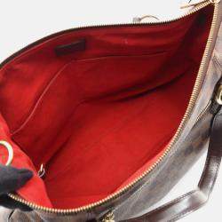 Pre Owned Louis Vuitton Evora Damier Ebene Canvas Leather MM Handbag