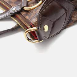 Pre Owned Louis Vuitton Evora Damier Ebene Canvas Leather MM Handbag