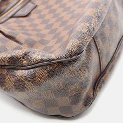 Pre Owned Louis Vuitton Evora Damier Ebene Canvas Leather MM Handbag