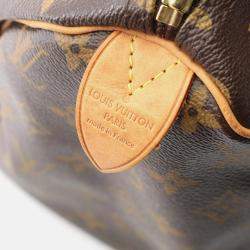 Pre Owned Louis Vuitton Speedy 30 Brown Monogram Canvas Leather Handbag